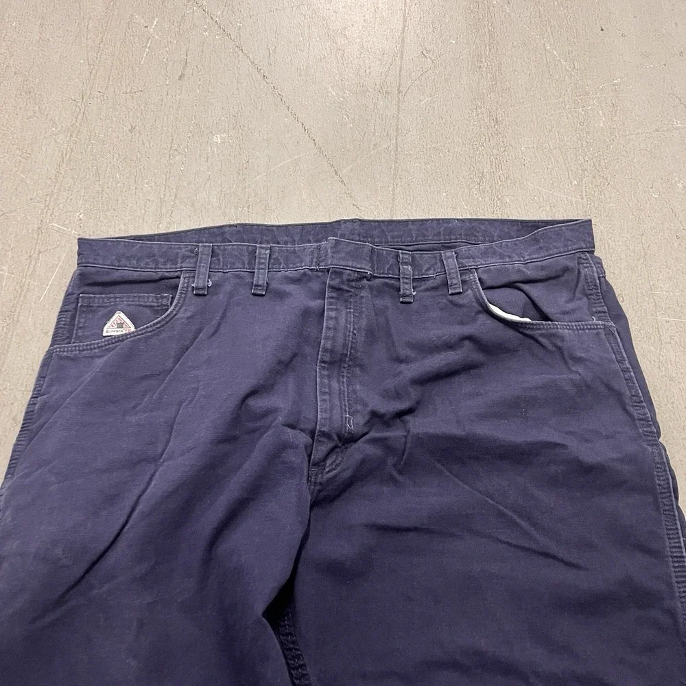 Bulwark FR Navy Flame Resistant Work Pants 46 x 32 12 APTV Arc Rated Made Mexico